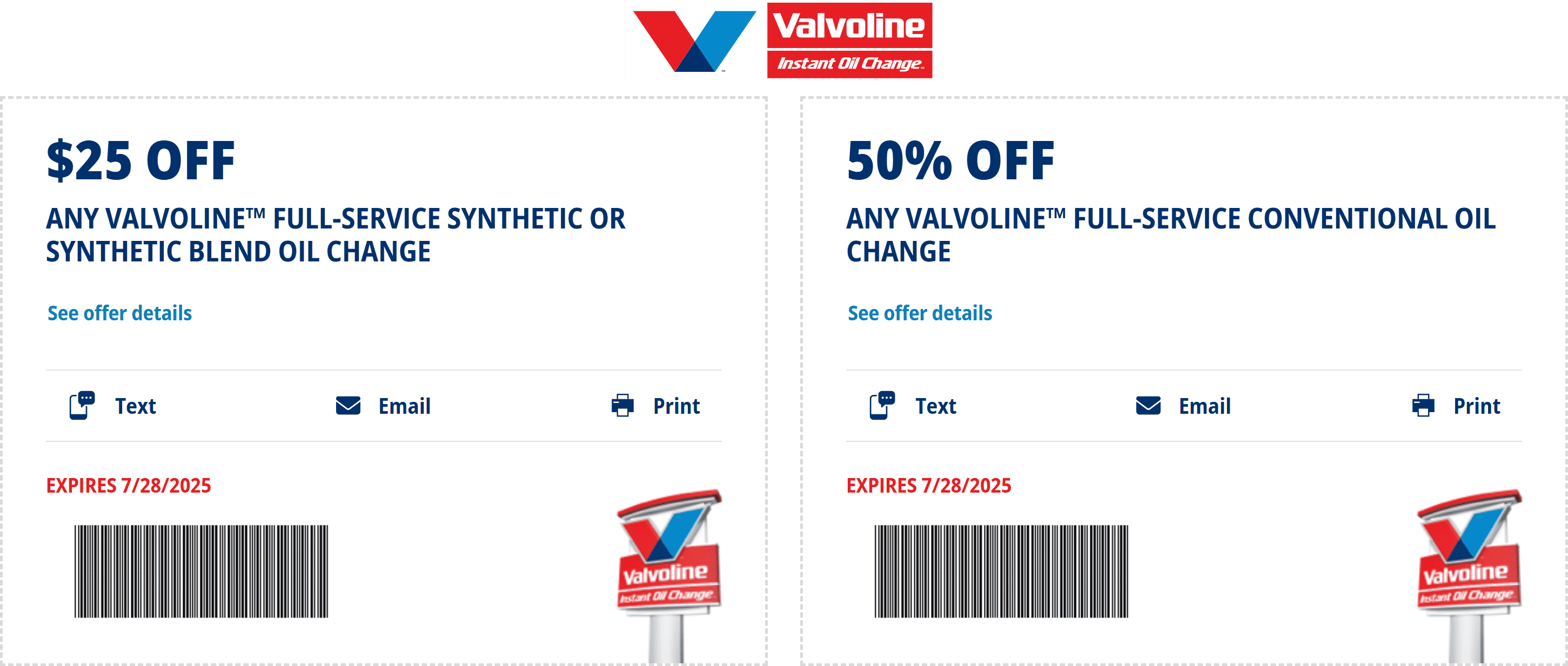 Valvoline coupons & promo code for July 2025