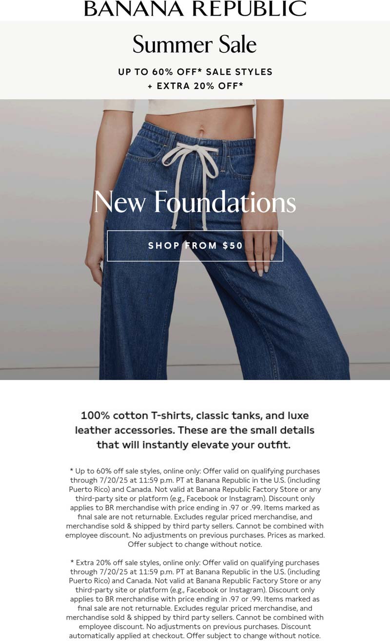 Banana Republic coupons & promo code for July 2025