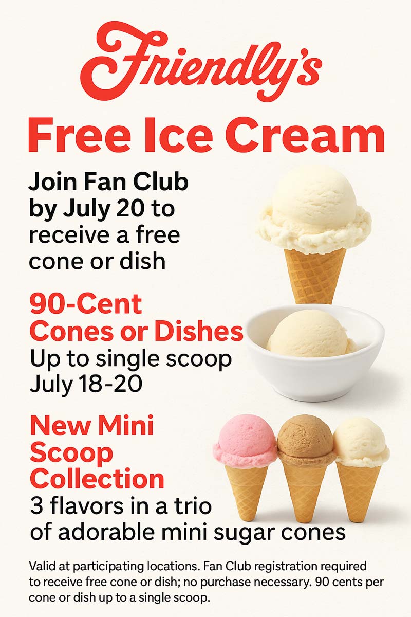 Friendlys coupons & promo code for July 2025