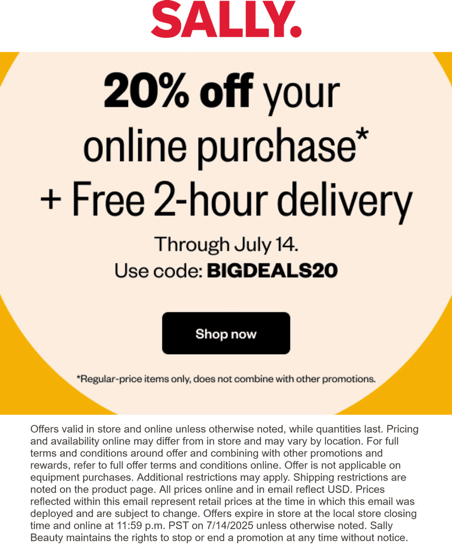 Sally Beauty coupons & promo code for July 2025