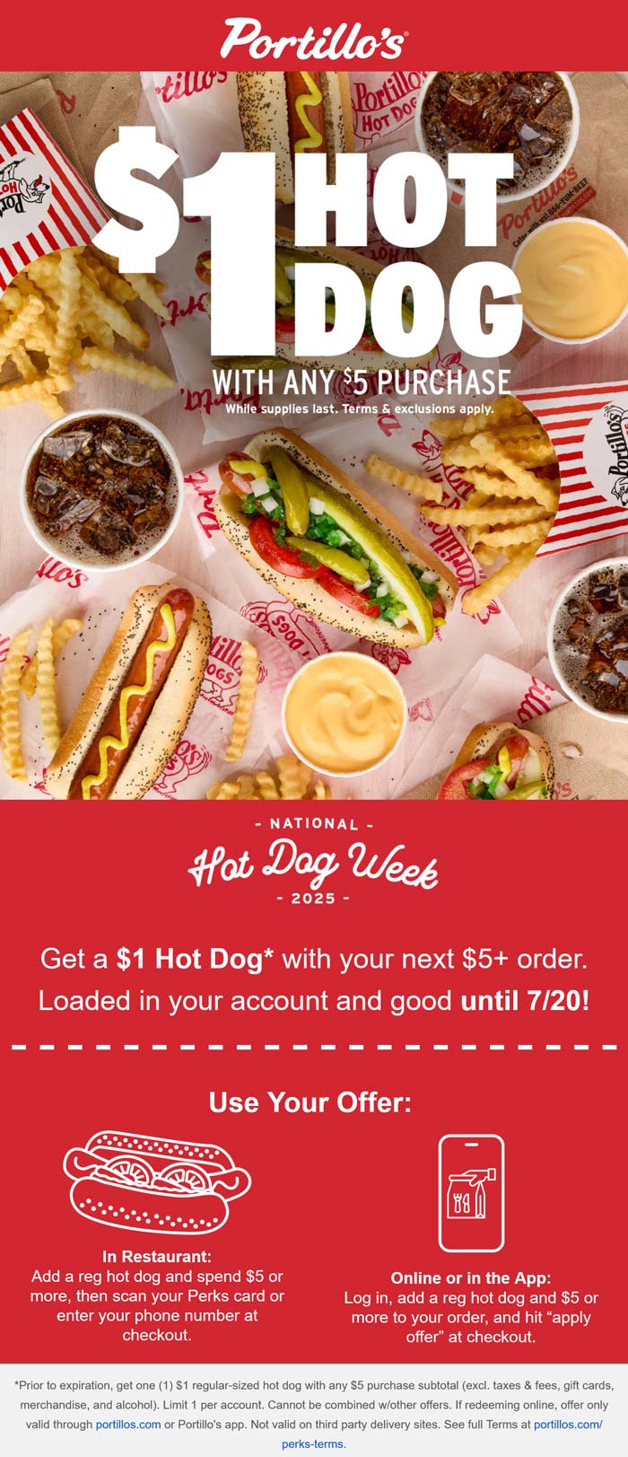 Portillos coupons & promo code for July 2025