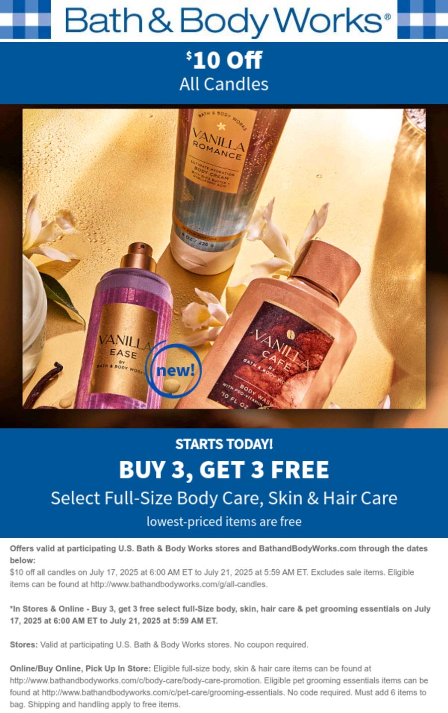 Bath & Body Works coupons & promo code for July 2025