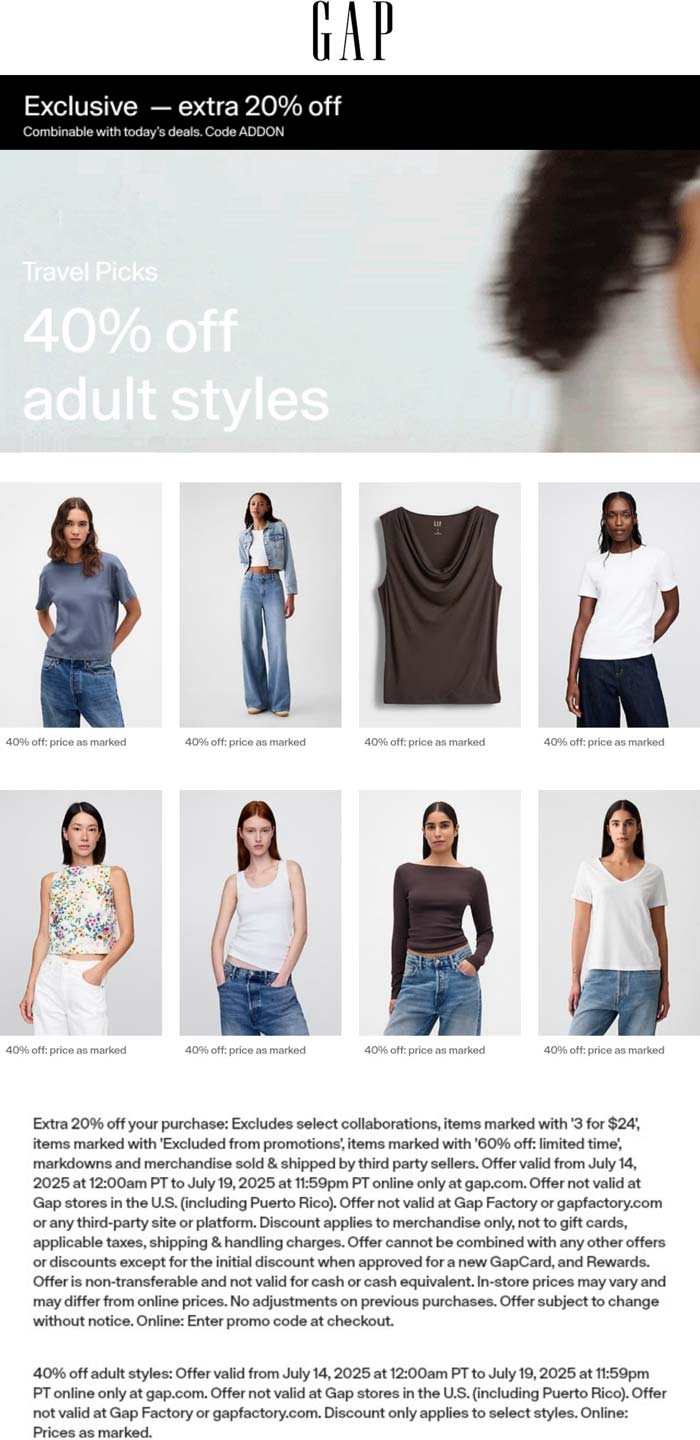 Gap coupons & promo code for July 2025