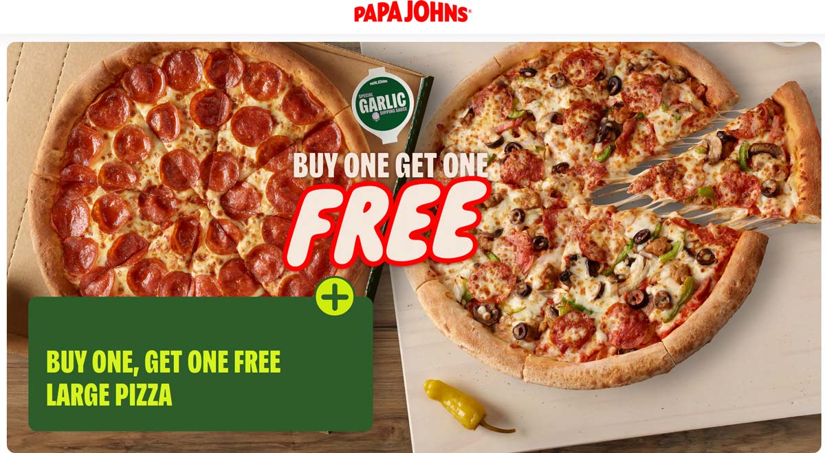 Papa Johns coupons & promo code for July 2025
