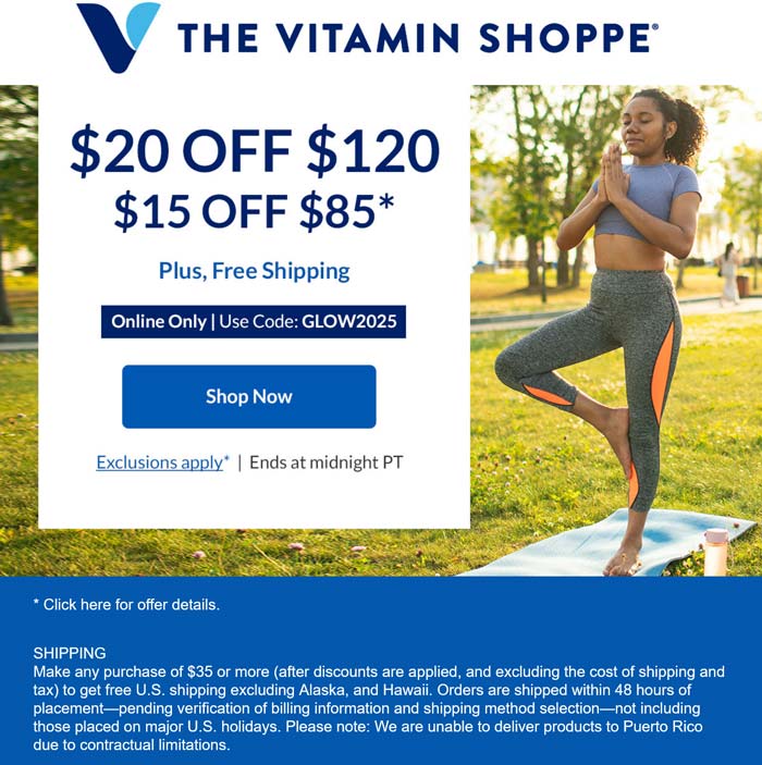 The Vitamin Shoppe coupons & promo code for July 2025