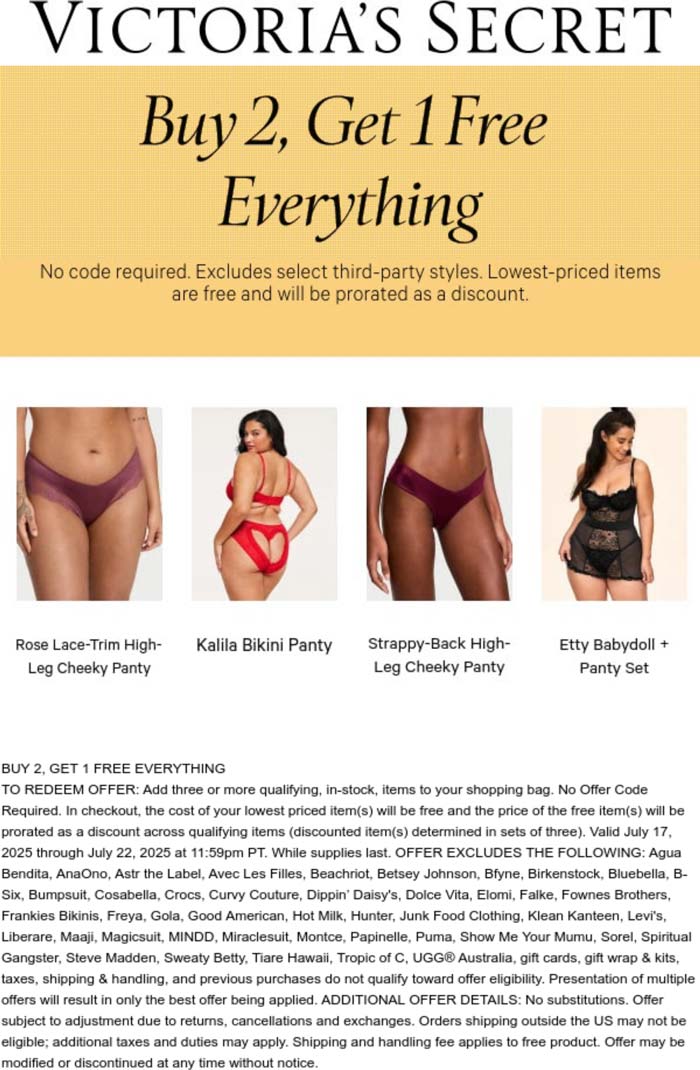 Victorias Secret coupons & promo code for July 2025