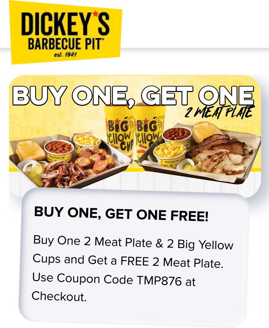 Dickeys Barbecue Pit coupons & promo code for July 2025