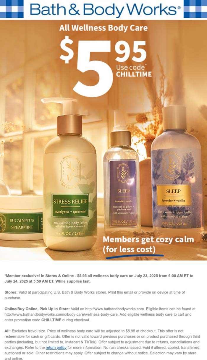 Bath & Body Works coupons & promo code for July 2025