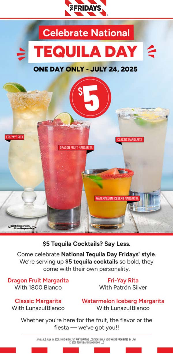 TGI Fridays coupons & promo code for July 2025