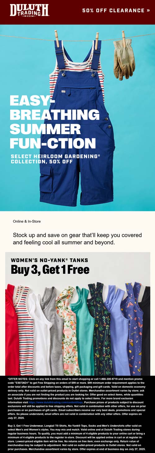 Duluth Trading Co coupons & promo code for August 2025