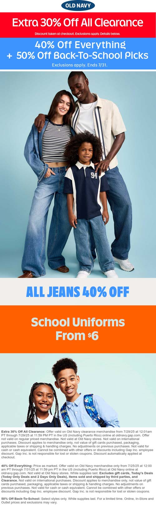 Old Navy stores Coupon  40% off everything & more online at Old Navy #oldnavy 