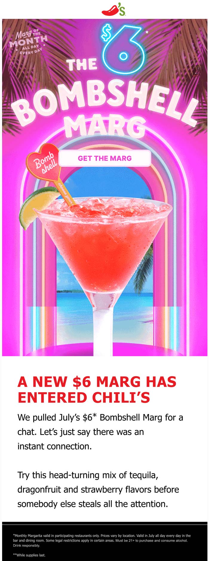 Chilis $6 bombshell margarita all month at Chilis #chilis Chilis stores Coupon $6 bombshell margarita all month at Chilis #chilis