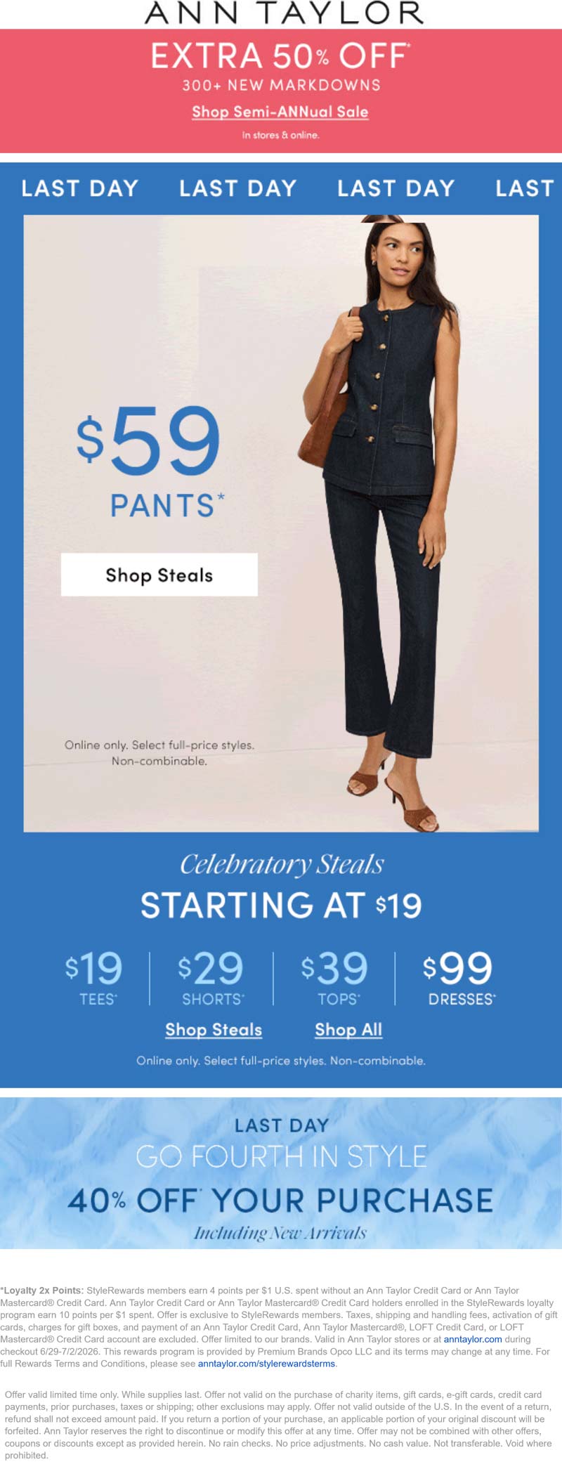 Ann Taylor stores Coupon  Extra 50% off sale items & more today at Ann Taylor #anntaylor 