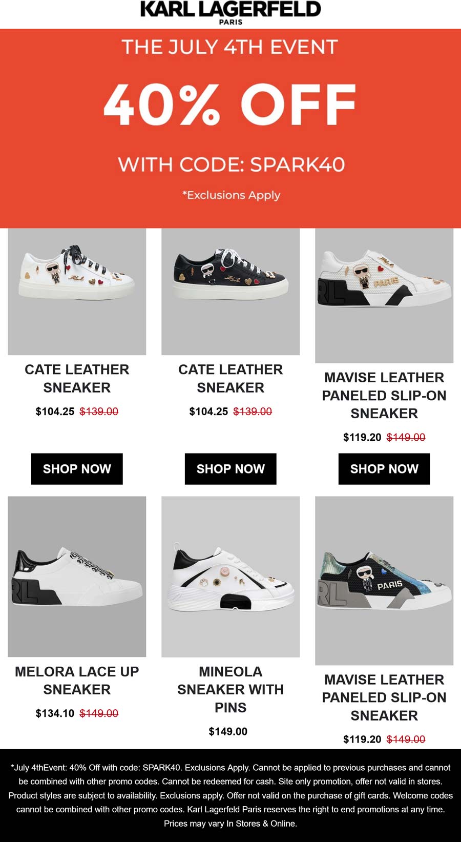Karl Lagerfeld stores Coupon  40% off at Karl Lagerfeld via promo code SPARK40 #karllagerfeld 