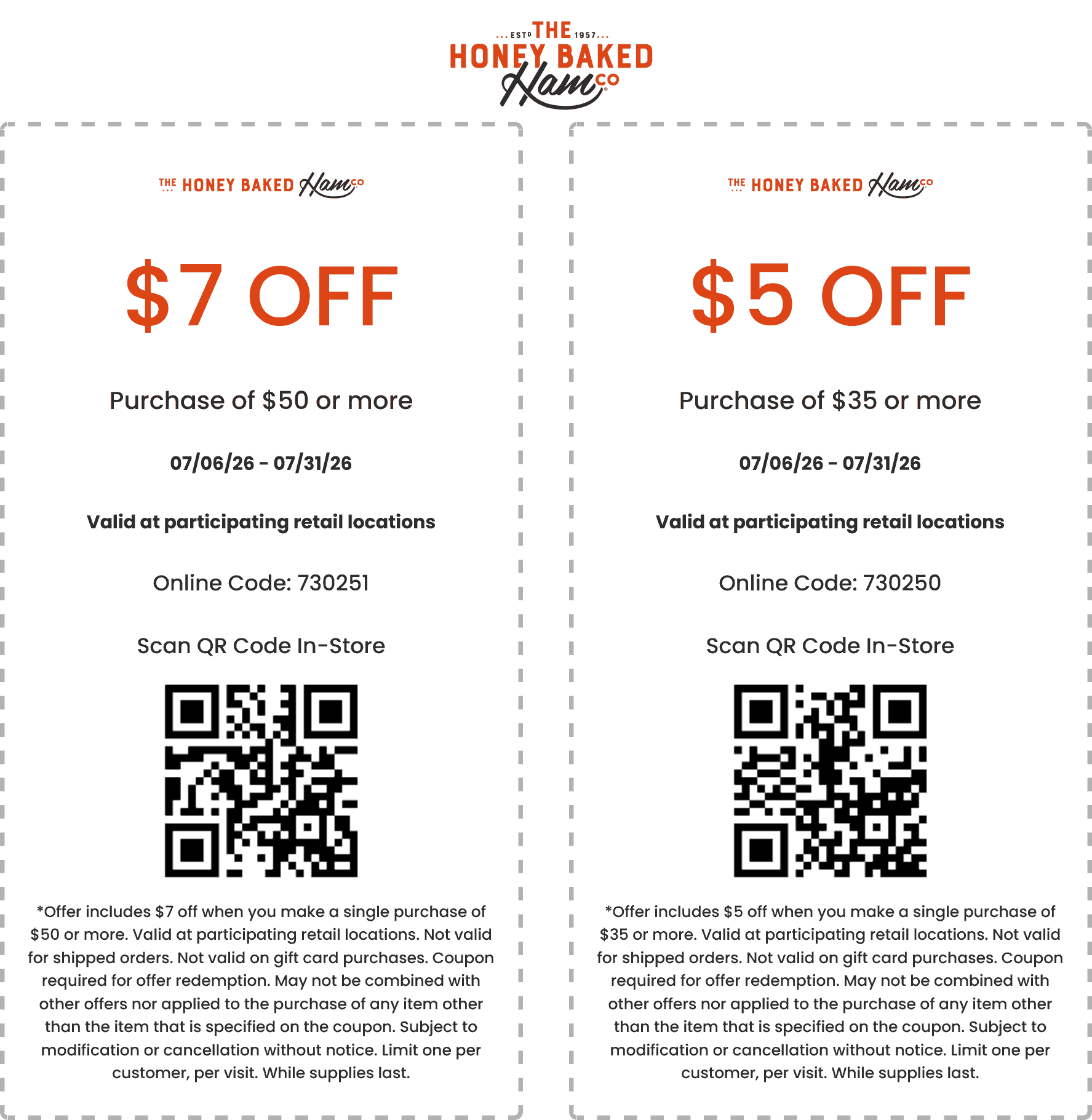 Honeybaked Ham restaurants Coupon  $5-$7 off $35+ at Honeybaked Ham restaurants #honeybakedham 