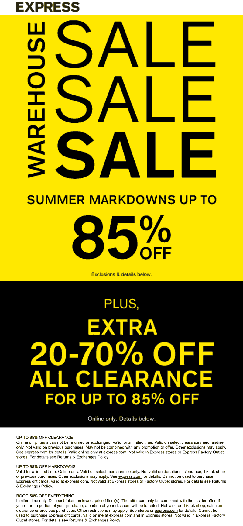 Express stores Coupon  Extra 20-70% off clearance online today at Express #express 
