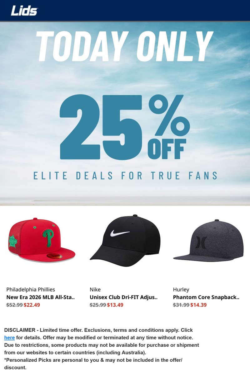 Lids 25% off today at Lids #lids Lids stores Coupon 25% off today at Lids #lids