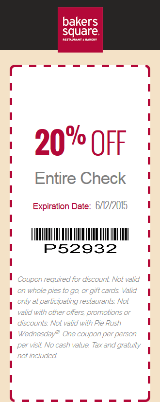 Bakers Square coupons & promo code for [May 2024]