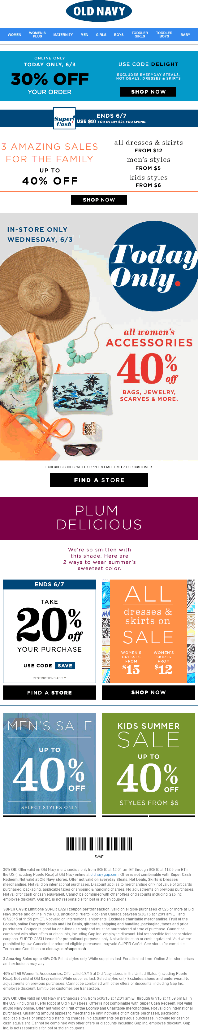 Old Navy Coupon April 2024 40% off womens accessories at Old Navy, or 30% off the tab online via promo code DELIGHT