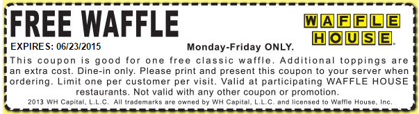 Waffle House Coupon April 2024 Free waffle weekdays at Waffle House