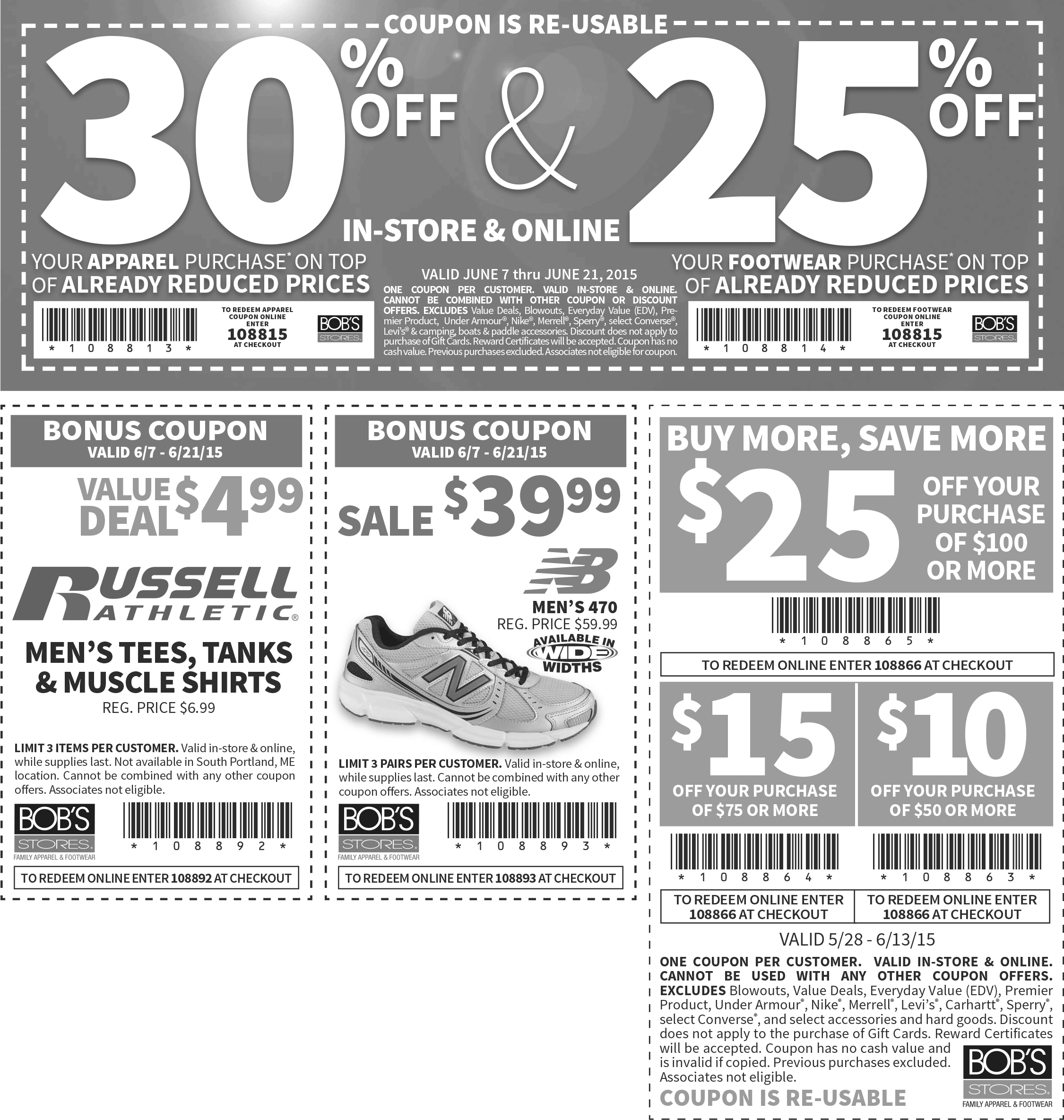 Bobs Stores Coupon March 2024 $10 off $50, 30% off & more at Bobs Stores, or online via promo code 108866