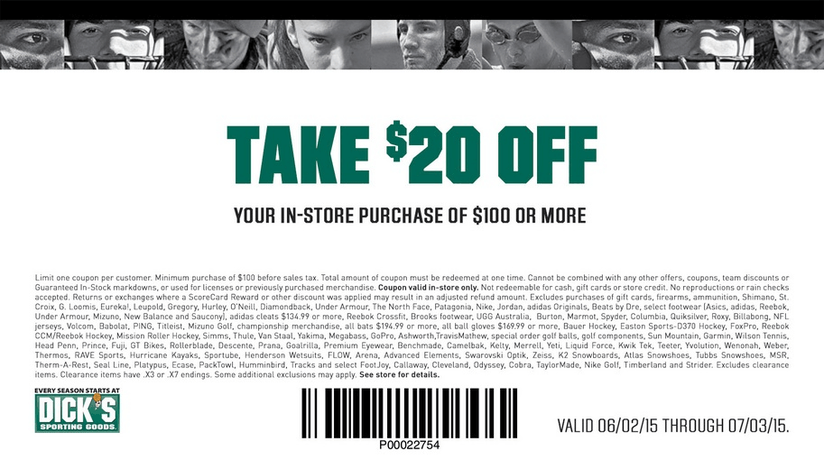 Dicks Coupon April 2024 $20 off $100 at Dicks sporting goods