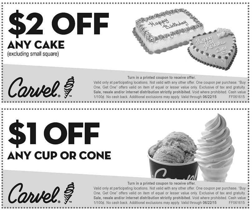 Carvel Coupon March 2024 Shave a buck off your ice cream from Carvel