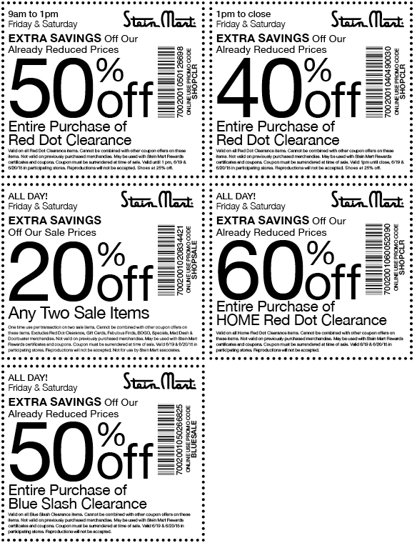 Stein Mart Coupon April 2024 Extra 50% off clearance today at Stein Mart, or online via promo code SHOPCLR