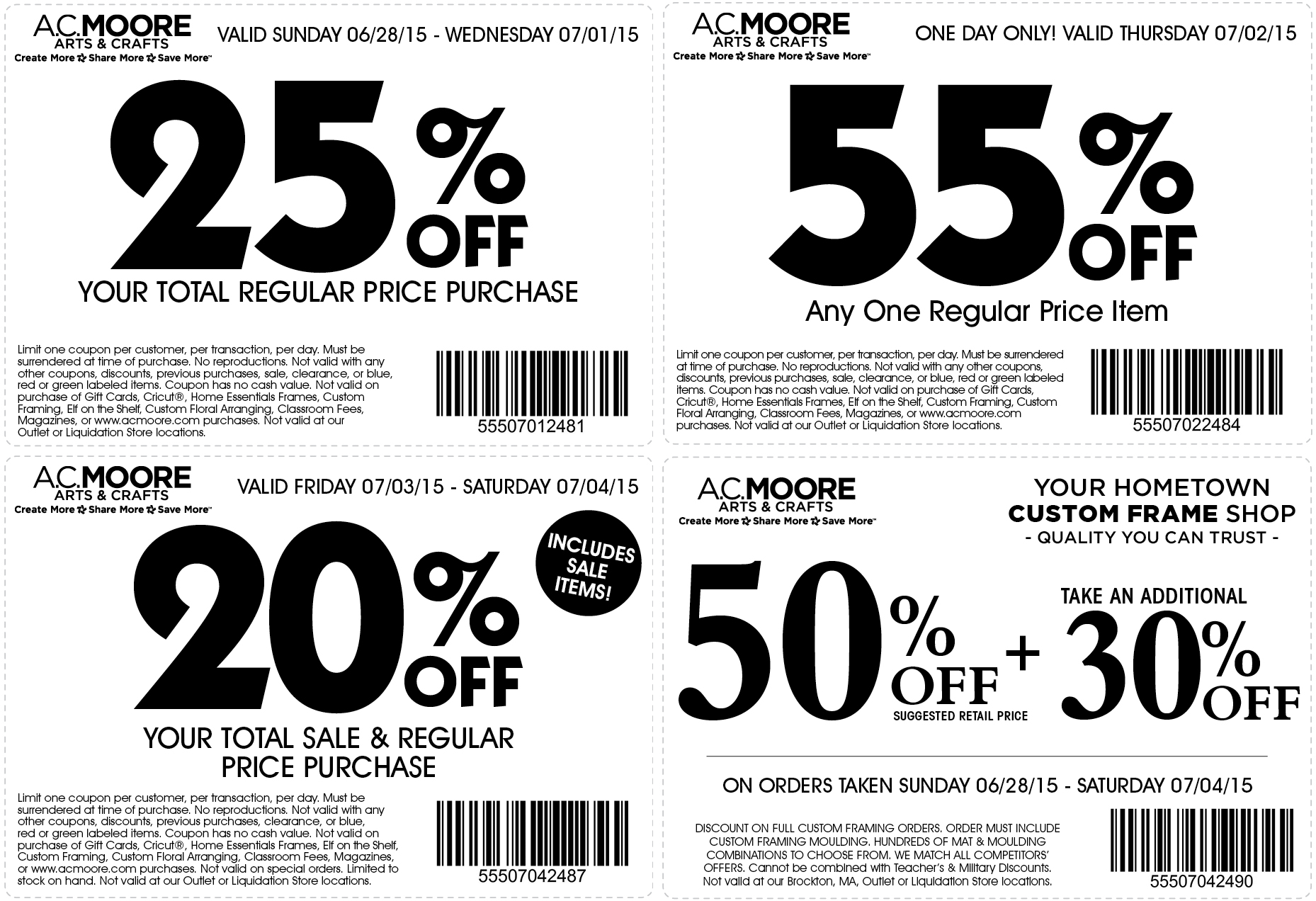 A.C. Moore Coupon March 2024 55% off a single item & more at A.C. Moore