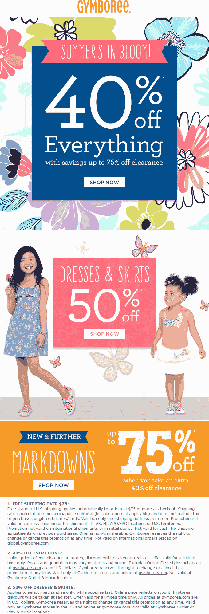 Gymboree Coupon April 2024 40% off everything & more at Gymboree, ditto online