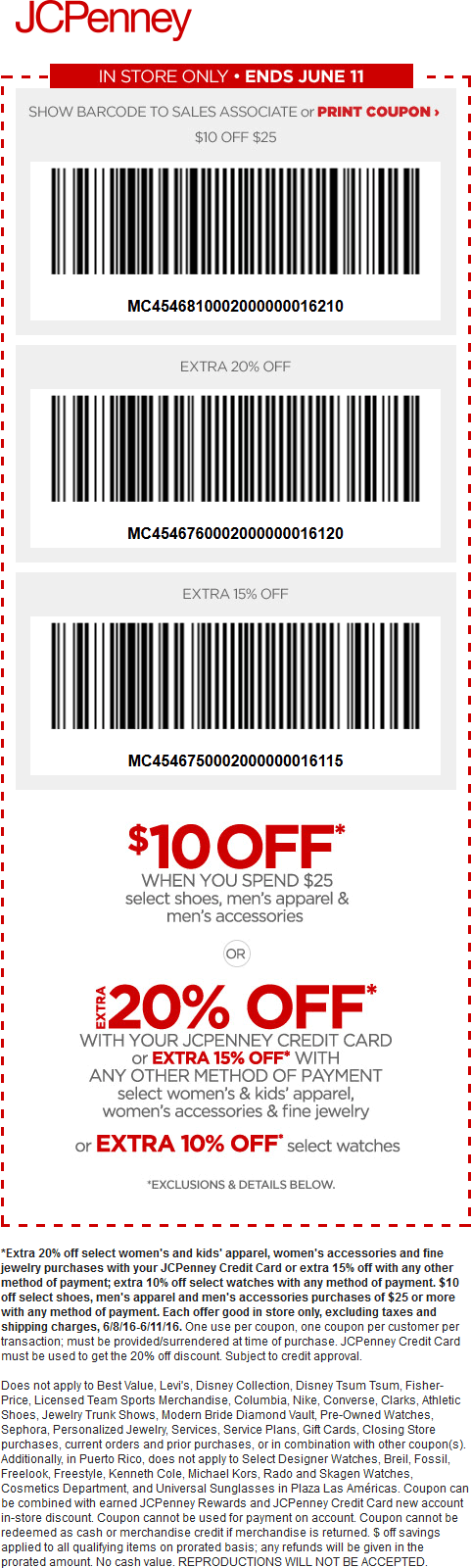 JCPenney Coupon April 2024 $10 off $25 on mens at JCPenney