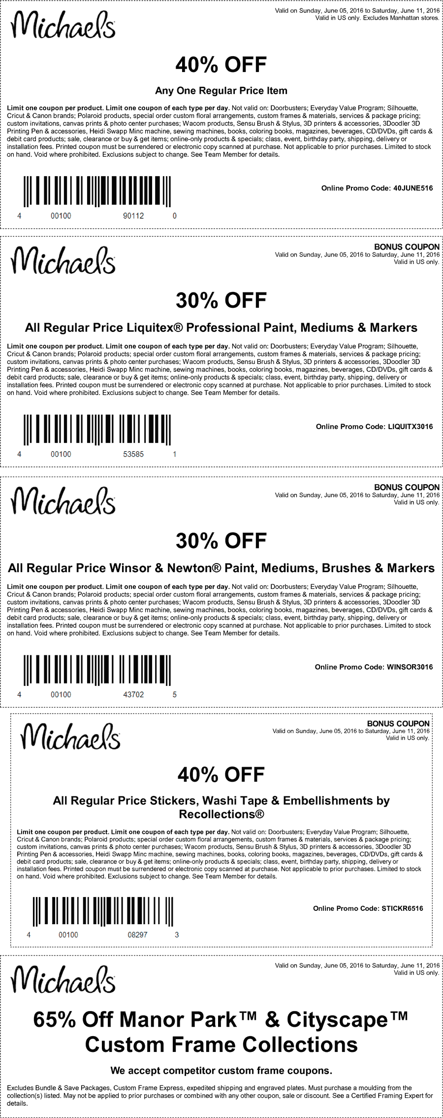 Michaels Coupon April 2024 40% off a single item & more at Michaels, or online via promo code 40JUNE516