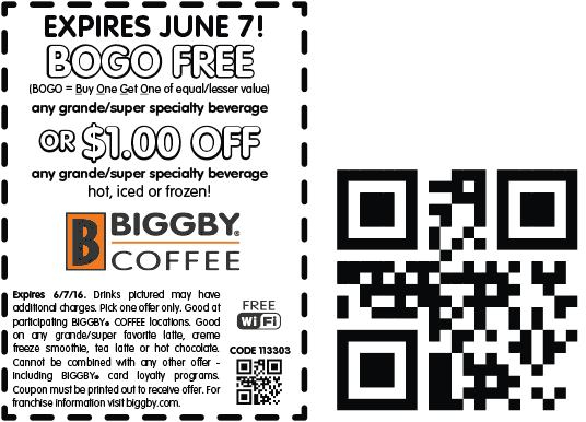 Biggby Coffee Coupon April 2024 Second coffee free today at Biggby Coffee