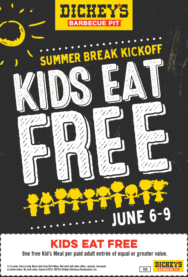 Dickeys Barbecue Pit Coupon April 2024 Kids eat free at Dickeys Barbecue Pit