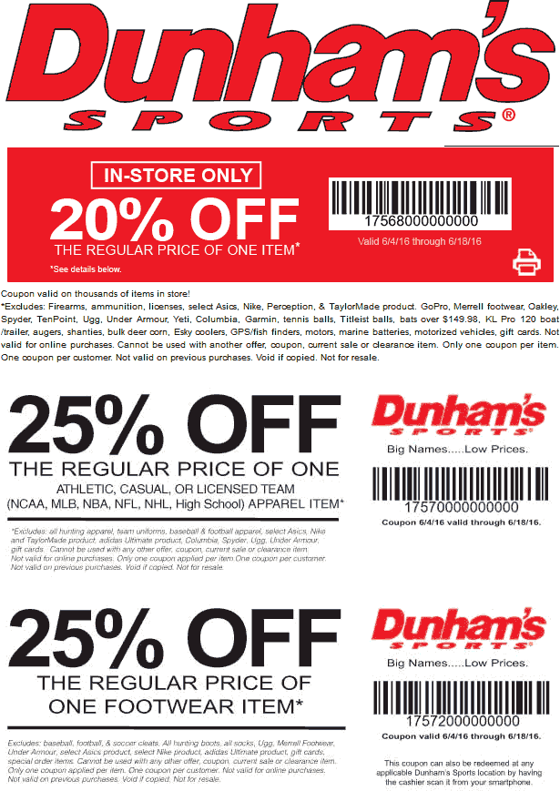 Dunhams Sports Coupon April 2024 20% off a single item & more at Dunhams Sports