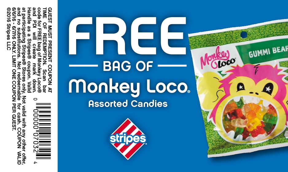 Stripes Coupon April 2024 Free bag of candies today at Stripes gas stations
