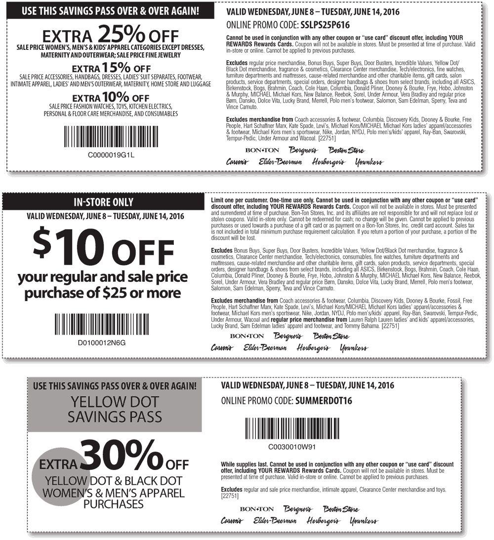 Carsons Coupon April 2024 Extra 25% off sale items at Carsons, Bon Ton & sister stores, or online via promo code SSLPS25P616