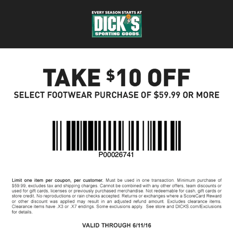 Dicks Coupon April 2024 $10 off $60 at Dicks sporting goods