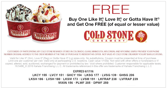 Cold Stone Creamery coupons & promo code for [May 2024]