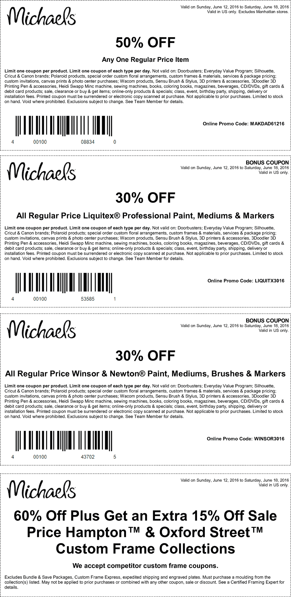 Michaels Coupon March 2024 50% off a single item & more at Michaels, or online via promo code MAKDAD61216