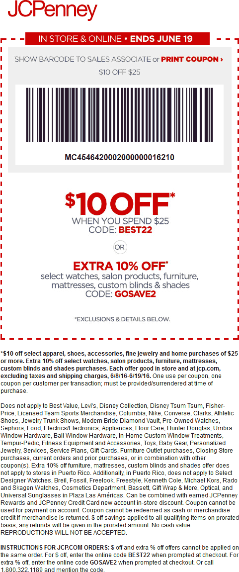 JCPenney Coupon April 2024 $10 off $25 at JCPenney, or online via promo code BEST22