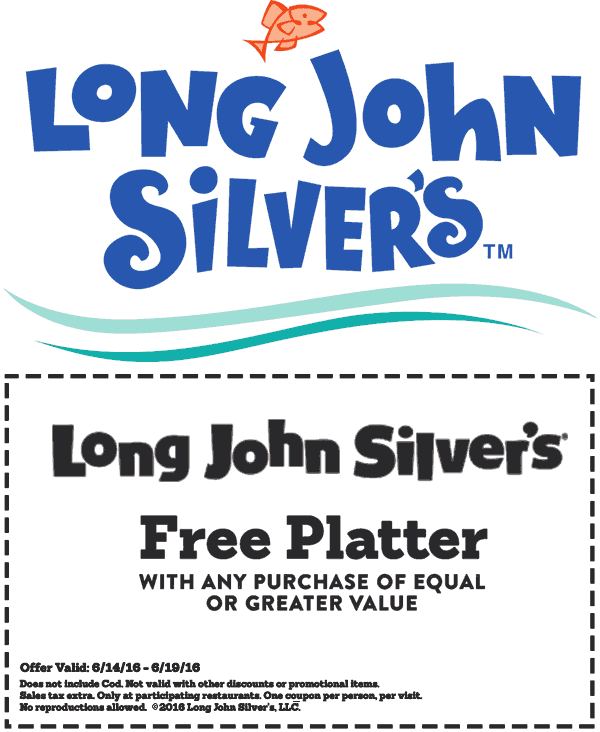 Long John Silvers Coupon April 2024 Second platter free at Long John Silvers