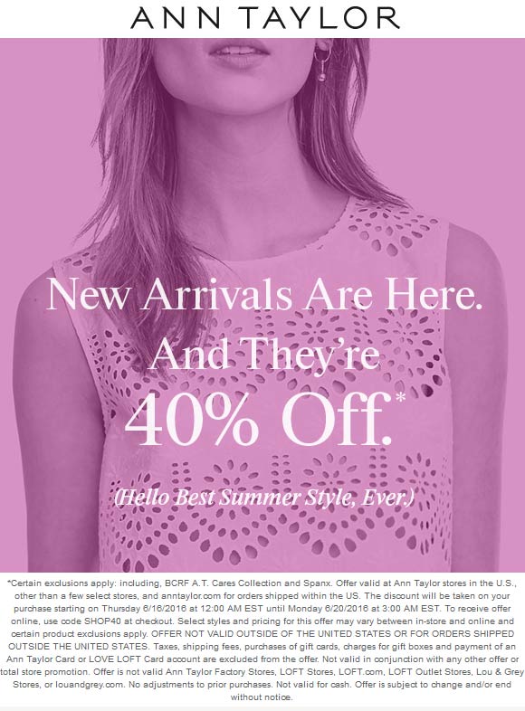 Ann Taylor August 2021 Coupons and Promo Codes 🛒