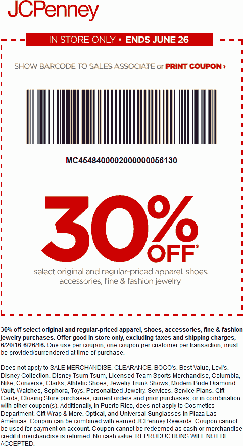 JCPenney Coupon April 2024 30% off apparel at JCPenney
