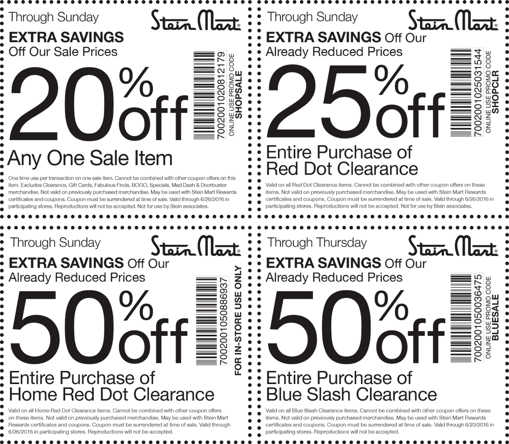 Stein Mart Coupon April 2024 Extra 50% off clearance & more at Stein Mart, or online via promo code BLUESALE