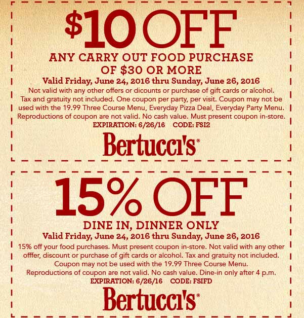 Bertuccis coupons & promo code for [May 2024]