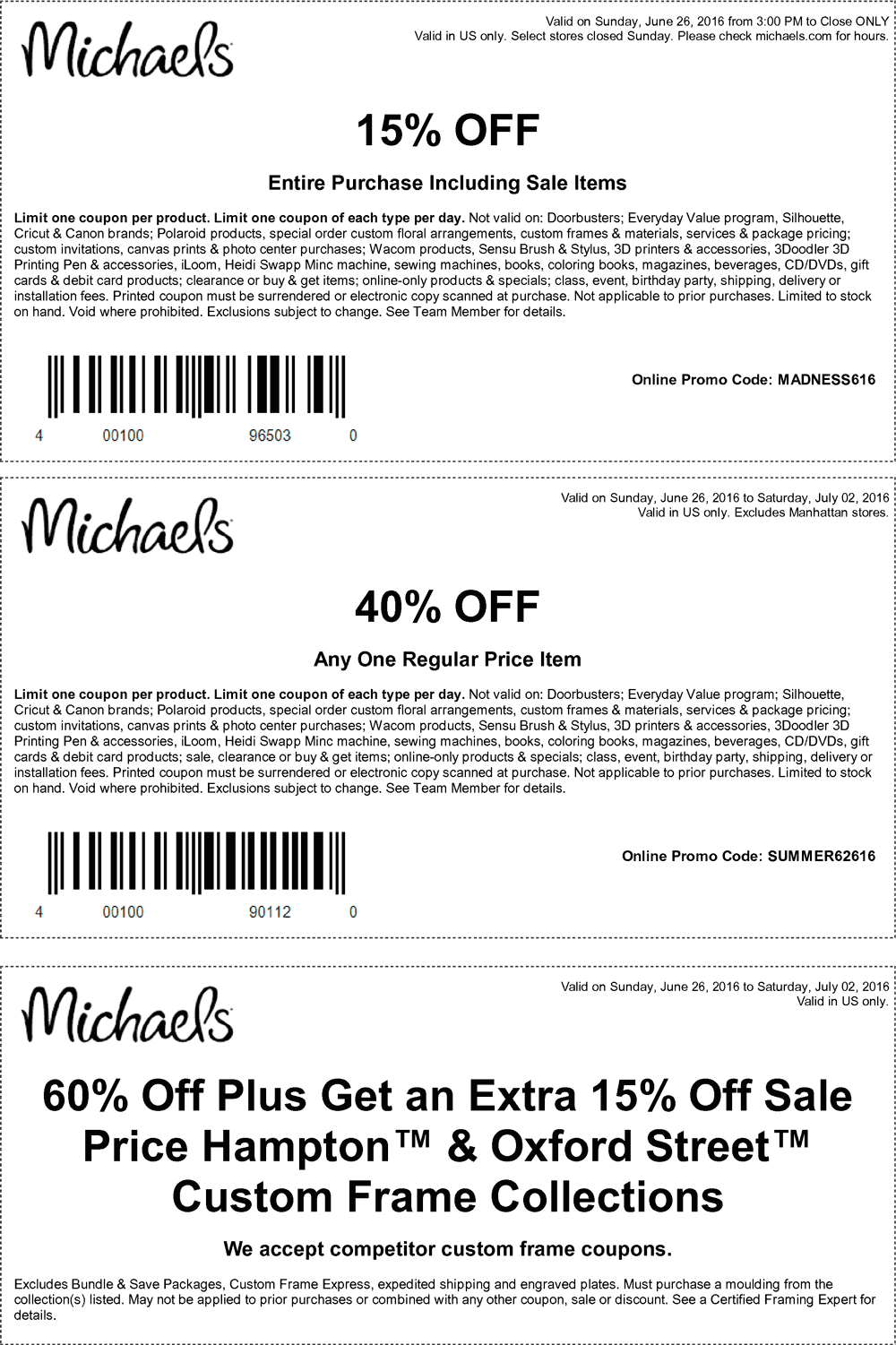 Michaels Coupon April 2024 40% off a single item & more at Michaels, or online via promo code SUMMER62616