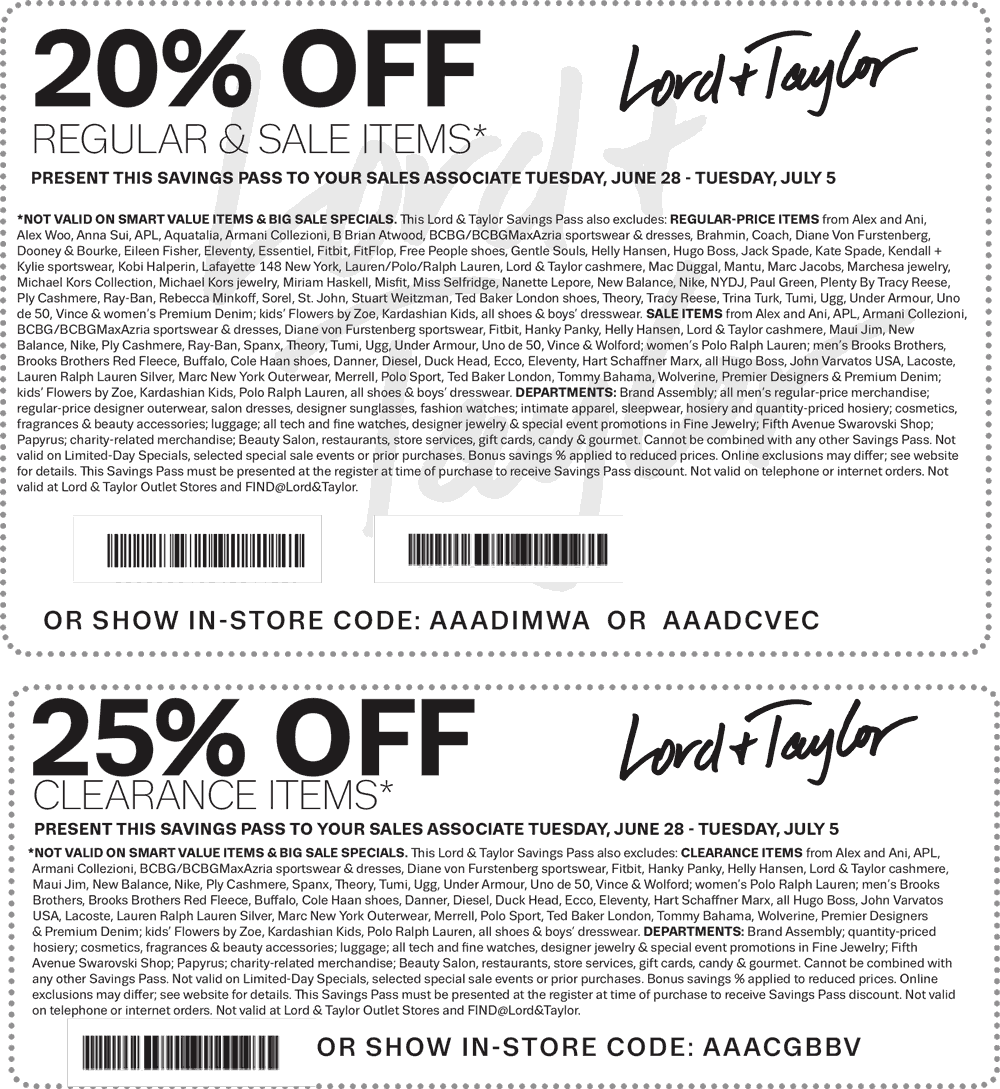 Lord & Taylor coupons & promo code for [April 2024]