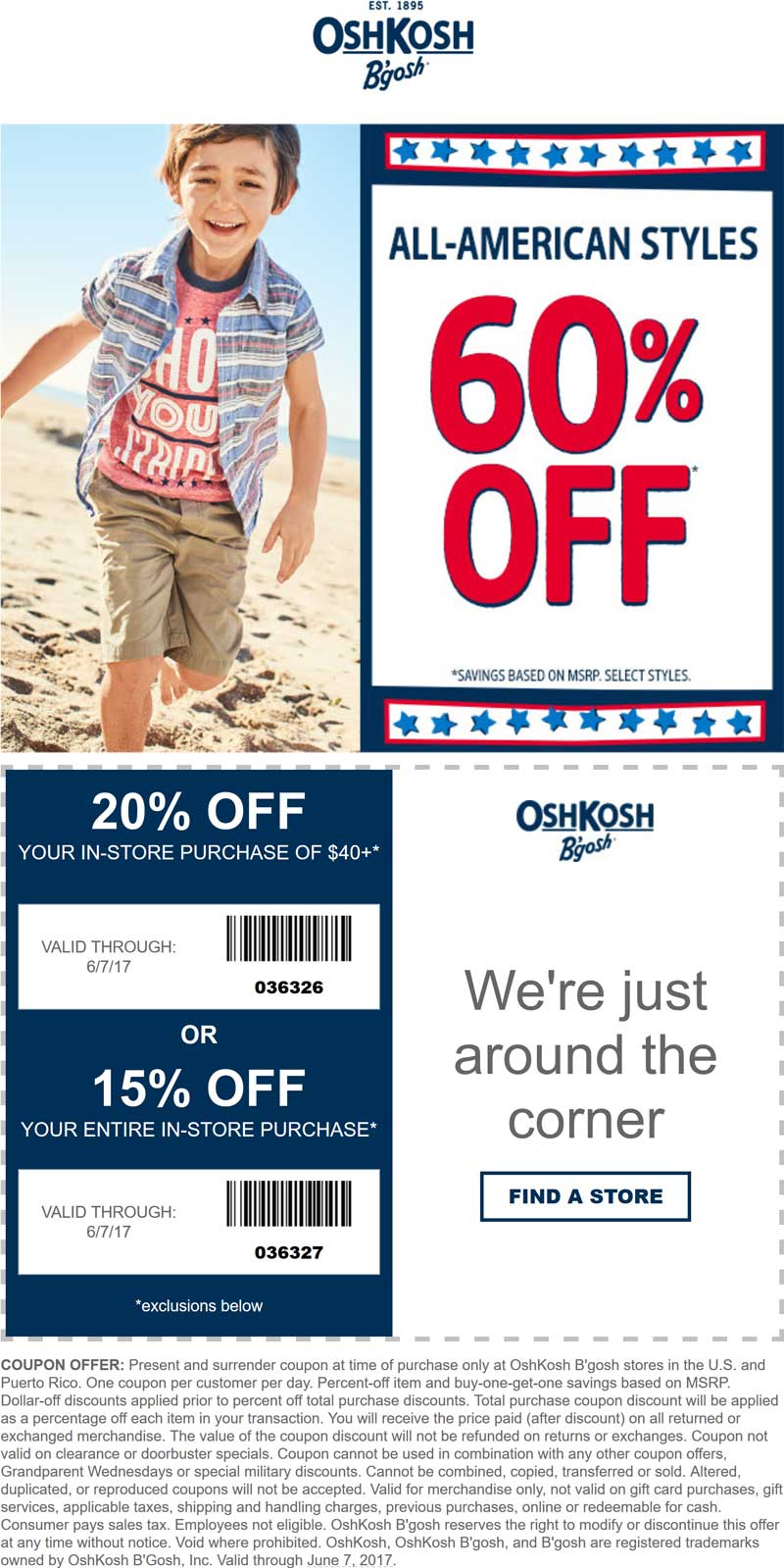 OshKosh Bgosh coupons & promo code for [April 2024]
