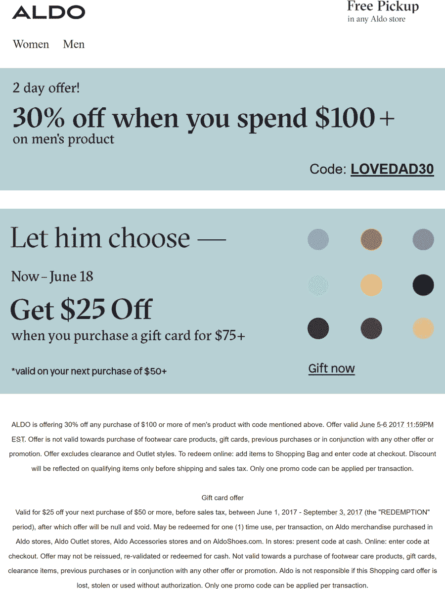 Aldo coupons & promo code for [May 2024]